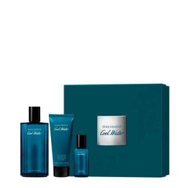 Imagem de Kit Davidoff Cool Water Masculino - Edt 125ml + 15ml + Sg 75ml