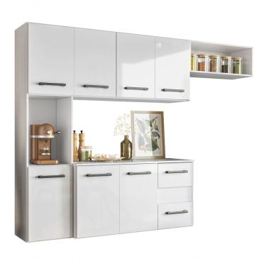 Imagem de Cozinha Suspensa 07 Portas 02 Gavetas Branco Juliete - Nicioli
