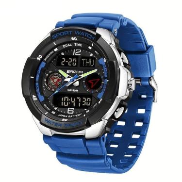 Imagem de Relógio Esportivo Masculino  Resistente  gua com Cronmetro e Luz Noturna Resistente à água 50m