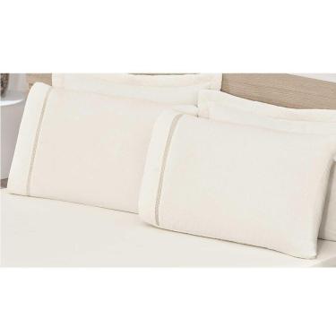 Imagem de Fronhas Percal com Zíper 02 Peças Palha Bordados Ricardo