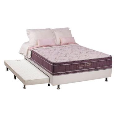 Imagem de Cama Box C/Auxiliar Casal: Colchão Kappesberg Masterpocket Inverno Verão + Base Branco(138X188)