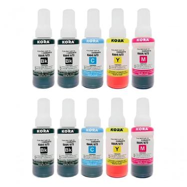 Imagem de Kit 10 Refil De Tinta T664 Para Epson L120 L310 L355 L380