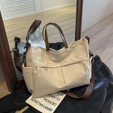 Imagem de Bolsa De Nylon De Ombro Feminina Com Duas Bolsas De Viagem De Grande C