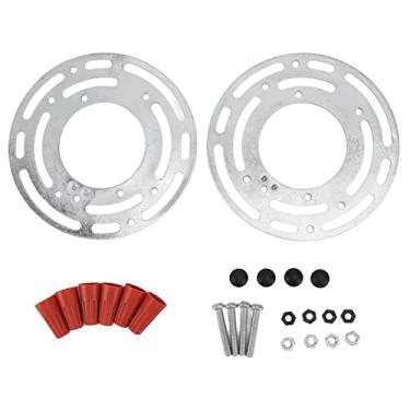 Imagem de Estink 4in Aço Inoxidável Fix do Suporte de Montagem Galvanizado Redonda Redonda de Aço Com Acessórios Completos para o Lustre de Ventilador de Teto Instalação Lâmpada de Parede