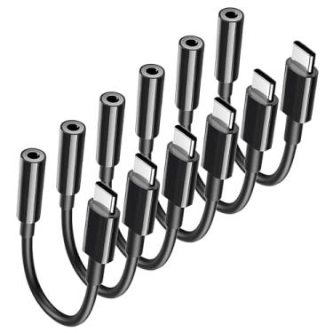 Imagem de Adaptador USB C para conector de fone de ouvido de 3,5 mm tipo C, cabo auxiliar de áudio, dongle compatível com iPhone 16/15/15 Plus/15 Pro/15 Pro Max/iPad/Pixel, Samsung Galaxy S23 S22 S21 S20 Ultra