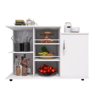 Imagem de Fruteira com Balcão p/Cozinha c/Suporte para Galão d’Água e Bebedouro(BRANCO)