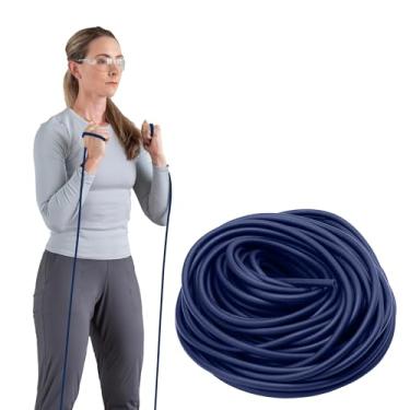 Imagem de THERABAND Tubos de resistência, tubo elástico de látex profissional, corpo inteiro, exercício básico, fisioterapia, pilates inferiores, treino em casa e reabilitação, 30 metros, azul, extra pesado,