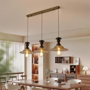 Imagem de Luminária pendente contemporânea de LED para restaurante, bar estilo francês retrô, balcão, café, quarto, escritório, quarto de hotel, lavabo, corredor e escada (C 3 lâmpadas)