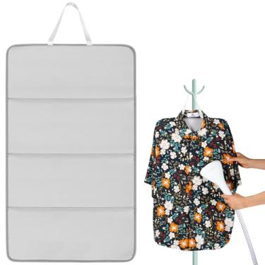 Imagem de Tábua de vapor para roupas Suporte de tábua a vapor dobrável para roupas a vapor tábua de passar ferro a vapor para pendurar almofada de ferro a vapor para casa e viagem, 68 x 40 cm (cinza)