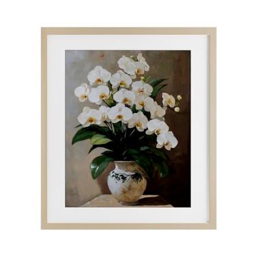 Imagem de Stupell Industries Impressão emoldurada de bétula de arranjo de orquídeas real sob vidro, design de Franklyn Gregory, 40 x 33