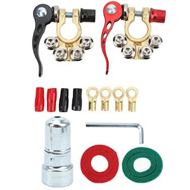 Imagem de 2 peças Conector terminal de bateria premium à prova de ferrugem braçadeira de 4 portas para carros caminhões