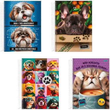 Imagem de Caderno 1X1 Capa Dura PETS Love 80 Folhas - Pacote com 4 Unidades - Ja
