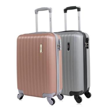 Imagem de Kit 2 malas de viagem bordo 10kg Londres Swiss Move Prata e Rose