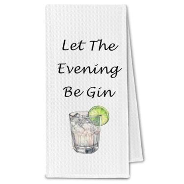 Imagem de ChissNook Toalhas de cozinha engraçadas gin e tônica, presentes para bebedores de gim panos de prato pano de secagem para carrinho de bar de cozinha, presentes para amantes de coquetéis, toalha de mão