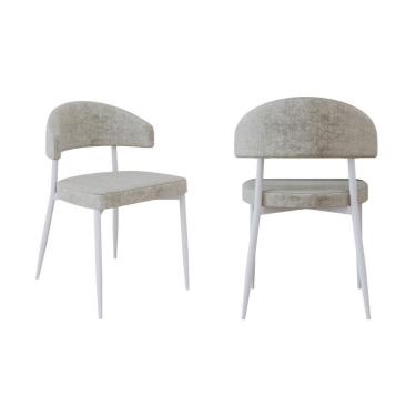 Imagem de 2 Unidades Cadeira Bless Fixa C/4 Pés 53 X 55 X 78cm Pés Brancos. Lautrec Off White Lautrec Off White