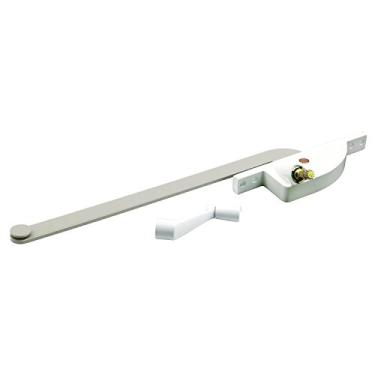 Imagem de Prime-Line Produtos H 4297 Operador de batente de aço, braço de 23 cm, carcaça de gota, branco, mão direita, pacote com 1