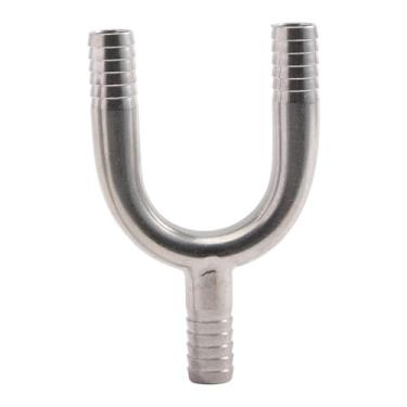 Imagem de Generic Conector de mangueira de 3 vias com emenda em Y, para tubos de gás e líquidos de máquinas de cerveja, em aço inoxidável, 9.5 Mm