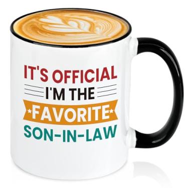 Imagem de Slugeren Son in Law Gifts, It's Official I'm The Favorite Son-In-Law Caneca de café, presentes engraçados do genro da sogra do sogro para presente de aniversário de Natal, 325 ml