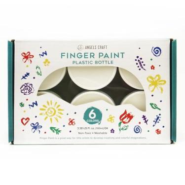 Imagem de Angels Craft 6 Colors Finger Paint Set - Vibrant, Non-Toxic Washable Paints for Kids and Adults - Perfect for Creative Expression and Sensory Fun - Art Craft Painting Supplies