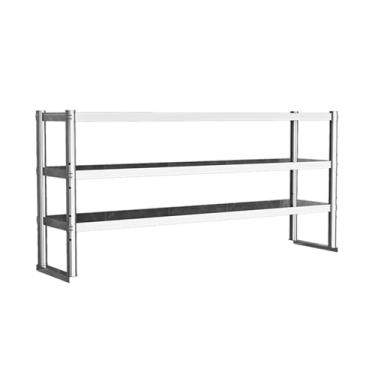 Imagem de Prateleira de aço inoxidável para mesa de trabalho de preparação, prateleiras de metal e rack de armazenamento industrial de cozinha (100 x 30 cm/39,3 x 11,8 pol, 3T)