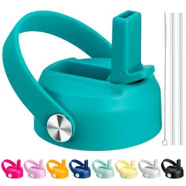 Imagem de Bluwing Tampa de canudo para garrafas de água Hydro Flask de boca larga, tampas com canudo compatível com Hydro Flask 32 1,134 g, tampa de canudo de substituição (azul marinho