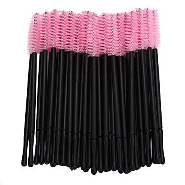 Imagem de ZJchao Pincel Descartável para Cílios, Conjunto de Varinhas de Rímel, 100 Peças, Fácil Aplicação de Maquiagem para Salão Profissional, Uso Doméstico, Material de Algodão Plástico (Rosa)