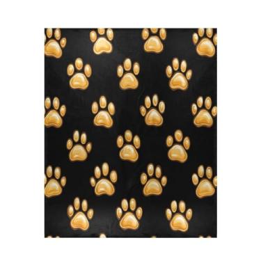 Imagem de Blueangle Cobertor com estampa de pata de cachorro super macio e quente, 127 x 152 cm, leve para todas as estações, cobertor aconchegante para cama, sofá, sofá, fácil de cuidar (123)