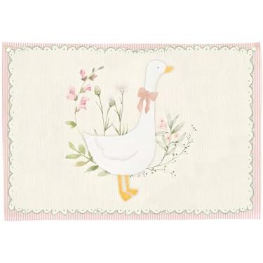 Imagem de Silly Goose Faixa retangular de lona para berçário - decoração de parede com bandeira Boho para meninas e crianças, quarto de bebê acima do berço, sala de jogos, decoração de sala de leitura, chá de