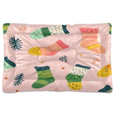Imagem de SEHANY Cama de Natal para cães e gatos com fundo antiderrapante, caixa de canil, colchão macio para animais de estimação, lavável, almofada de cama para cães pequenos, médios e grandes, gatos, 91 x 61