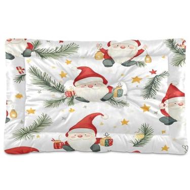 Imagem de SEHANY Cama de Natal para cães de Papai Noel, cama de gato com fundo antiderrapante, cama de canil, colchão macio para animais de estimação, lavável para cães pequenos, médios e grandes, gatos, 45,7 x