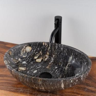 Imagem de MIDUSO Pia de vaso de pedra natural – Bacia oval exclusiva feita à mão – pedra única, entregue conforme a imagem – escolha seu design preferido nas opções de "cor"