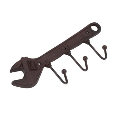 Imagem de Phefop Gancho de Estilo Industrial, Gancho de Parede de Ferro Fundido Com Capacidade de Carga Pesada para Barra e Entrada (Formato de Chave 24x10,5x4,5cm)