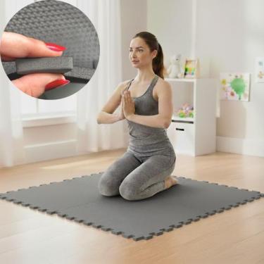 Imagem de Kit 4 Placas Tapete Tatame EVA 50x50cm 10mm 1 m² Emborrachado Infantil