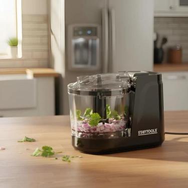 Imagem de Processador Elétrico Mini Triturador 100W 127V 350ml Preto Alimentos T