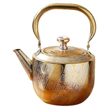 Imagem de Fenteer Chaleira elétrica de 1,6 L, acessório para chá, bule, jarra para bebidas, ideal para aquecer água e leite, perfeita para uso doméstico, Ouro