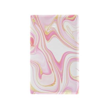 Imagem de Wassud Placa de cobertura para interruptor de luz, texturas de mármore, capas de tomada decorativas, placa de parede para tomadas elétricas, interruptor único, 11,5 x 7,6 cm