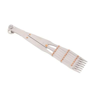 Imagem de Régua de medição de distância igual Régua equidistante de aço inoxidável Divisor de espaço igual para costura, artesanato, fabricação de cinto de couro, ferramenta profissional, (7 dentes com função