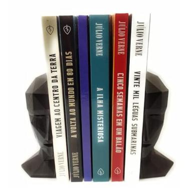 Imagem de 3D Presentes Criativos, Aparador De livros Suporte de Livros Face Cérebro Dourado, Cor: Preto Aparador de Livros para Estante Suporte Organizador de Livros