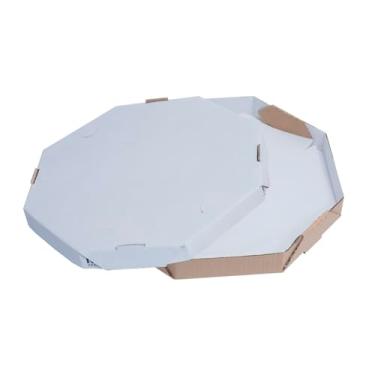 Imagem de Gourmet Embalagem Oitavada para Pizza Nº30, Parda/Parda Timbrada, 25 Unidades