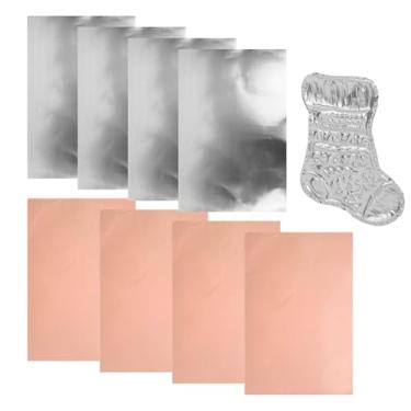 Imagem de Folha Para Artesanato,8 Peças de Alumínio para Artesanato - Lâminas Metálicas para em Relevo,para Projetos Arte Gravação Reparo Decoração Casa Aniversário Casa Sala de Aula e