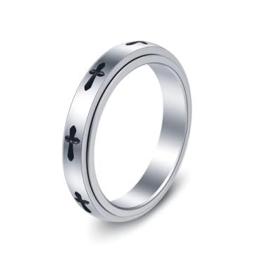 Imagem de Udolfly Anéis Fidget para Ansiedade Feminina, Ansiedade, Ansiedade, Alivia o Estresse, 7, Metal, Sem pedra preciosa