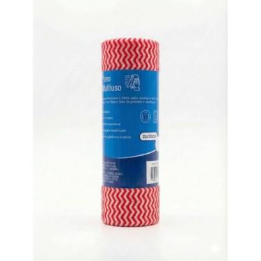 Imagem de Pano Descartável Multiuso Vermelho, Rolo com 50 Unidades, 25x30cm, Alta Absorção e Resistência, Para Cozinha e Limpeza Profissional