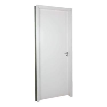 Imagem de Kit Porta de MDF 215x84cm Interna Abertura Esquerda Branco - Mgm
