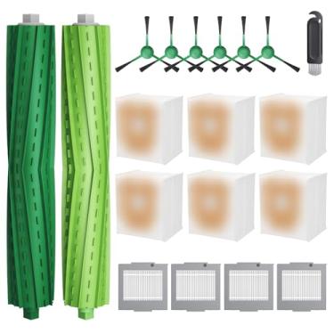 Imagem de Pacote com 19 peças de reposição para aspirador de pó robô iRobot Roomba Plus 504 Vac e Roomba Max 705 Vac, kit de acessórios 504/705 inclui 2 escovas de rolo, 6 sacos de pó, 4 filtros, 6 escovas