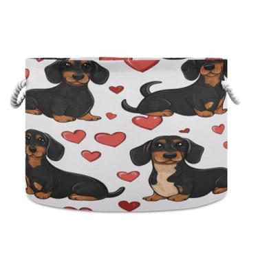 Imagem de JUZIHAI Cesto de armazenamento grande para cães, cesto de roupa suja dobrável à prova d'água com alças de corda de algodão para organização doméstica no quarto, banheiro e carro