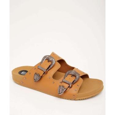 Imagem de Rasteirinha Feminina  Tachas Marisa-59136, Caramelo, 36