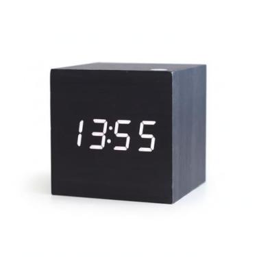 Imagem de RELÓGIO DESPERTADOR DIGITAL CUBO LED MESA SOUND CONTROL COR: PRETO – MODERNO E ELEGANTE!