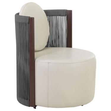 Imagem de Poltrona Confort Armchair Puff Redondo Trama Original Prata