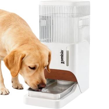 Imagem de ZOMISIA Dispensador automático de água para cães de 11 l com tigela de aço inoxidável, tigela de água de gravidade extra grande para cães de tamanho grande, bebedouro para animais de estimação de 100%