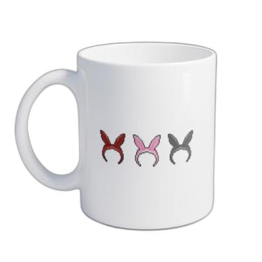 Imagem de Caneca Xícara de Café Porcelana 300ml Bandana de Coelho Pixel Art